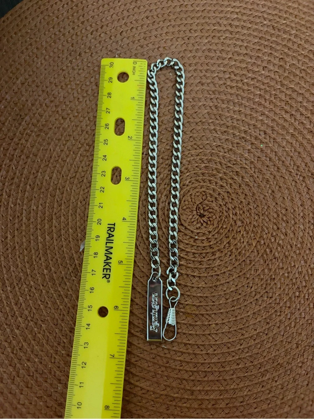 Remington Polished Silver Chain Keyring with Engraved Tag